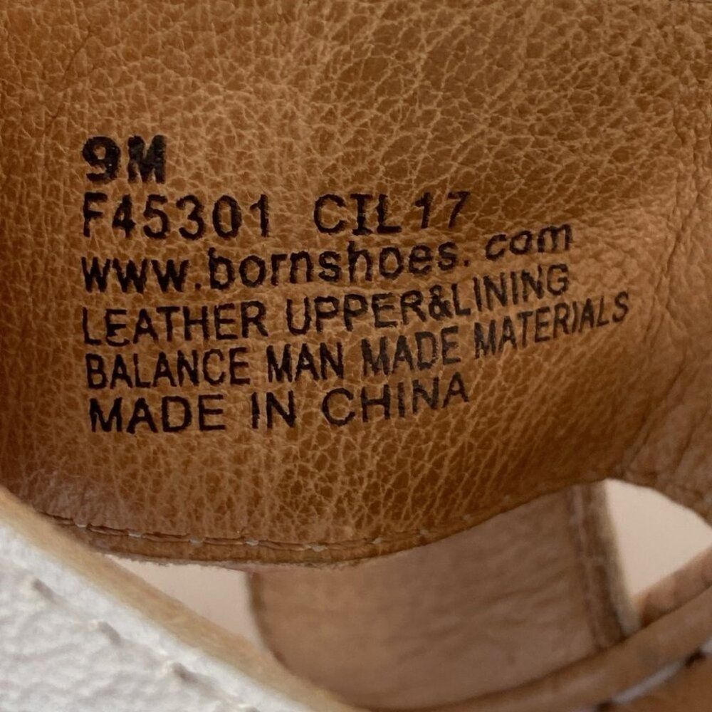 Born White Leather Cork Wedge Sandals - Picture 6 of 16